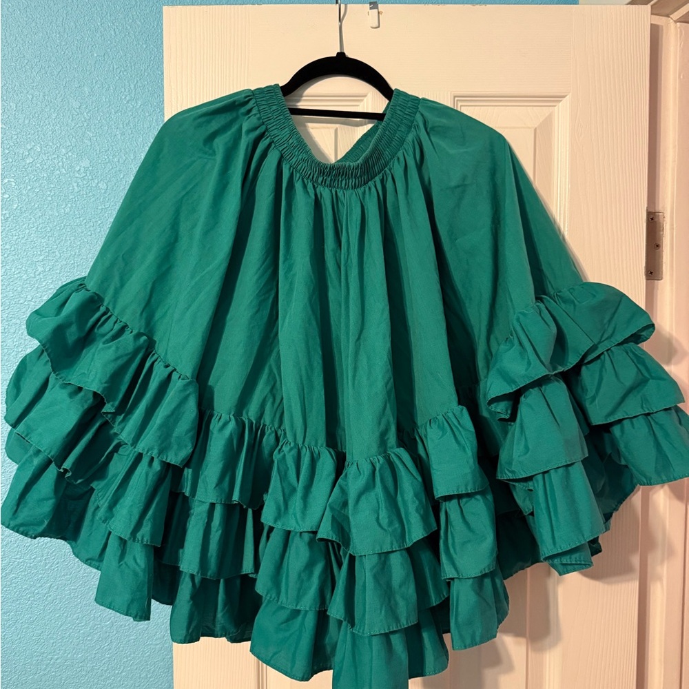 Elegant Green Ruffled Skirt